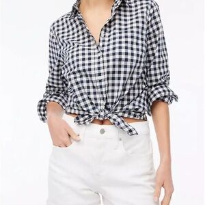 J. Crew White Jean Shorts Mid-Rise